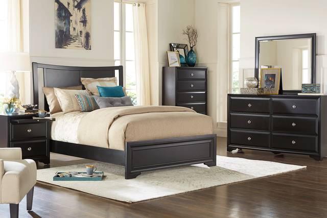 Belcourt Black 3 Pc King Curved Sleigh Bed - Thumbnail - Image 2