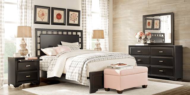 Belcourt Black 3 Pc King Lattice Bed - Thumbnail - Image 3