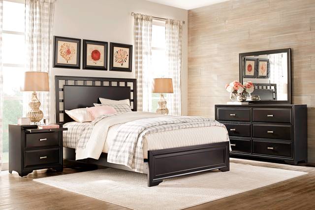 Belcourt Black 3 Pc King Lattice Bed - Thumbnail - Image 2