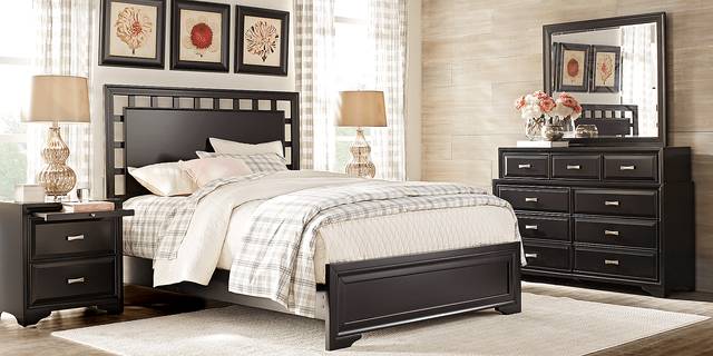Belcourt Black 5 Pc King Lattice Bedroom - Thumbnail - Image 1
