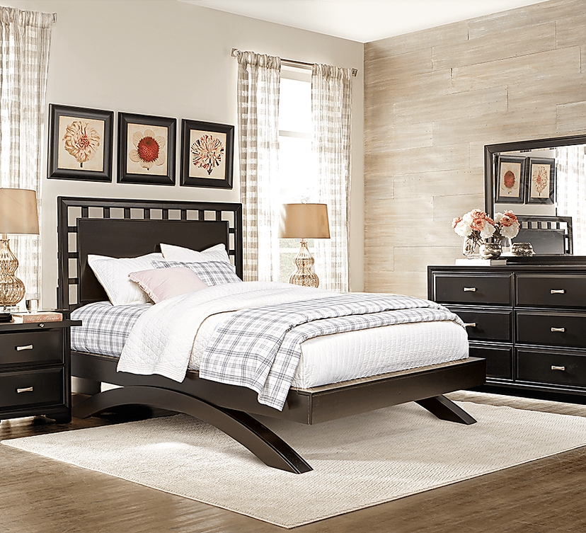 Belcourt 5 Pc Black Black,Colors Queen Bedroom Set With Dresser, Mirror ...