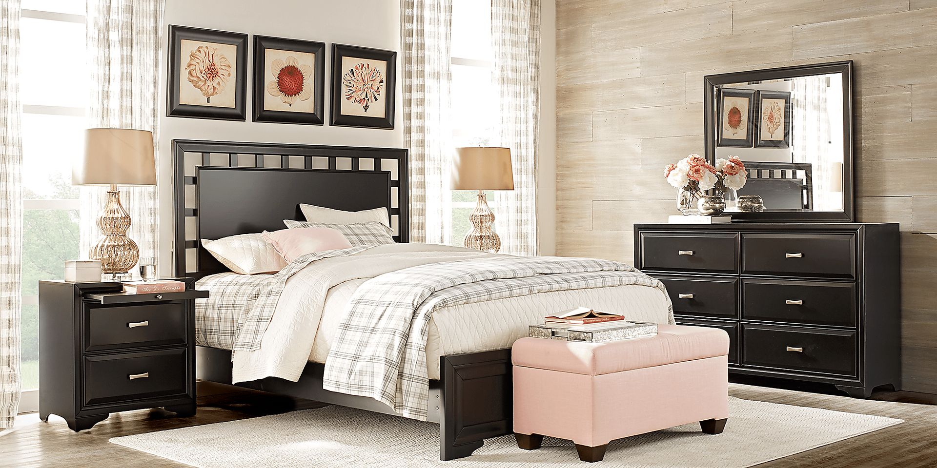Belcourt Black 5 Pc Queen Lattice Bedroom - Image 2