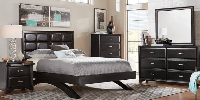 Belcourt Black 5 Pc Queen Platform Bedroom - Thumbnail - Image 1