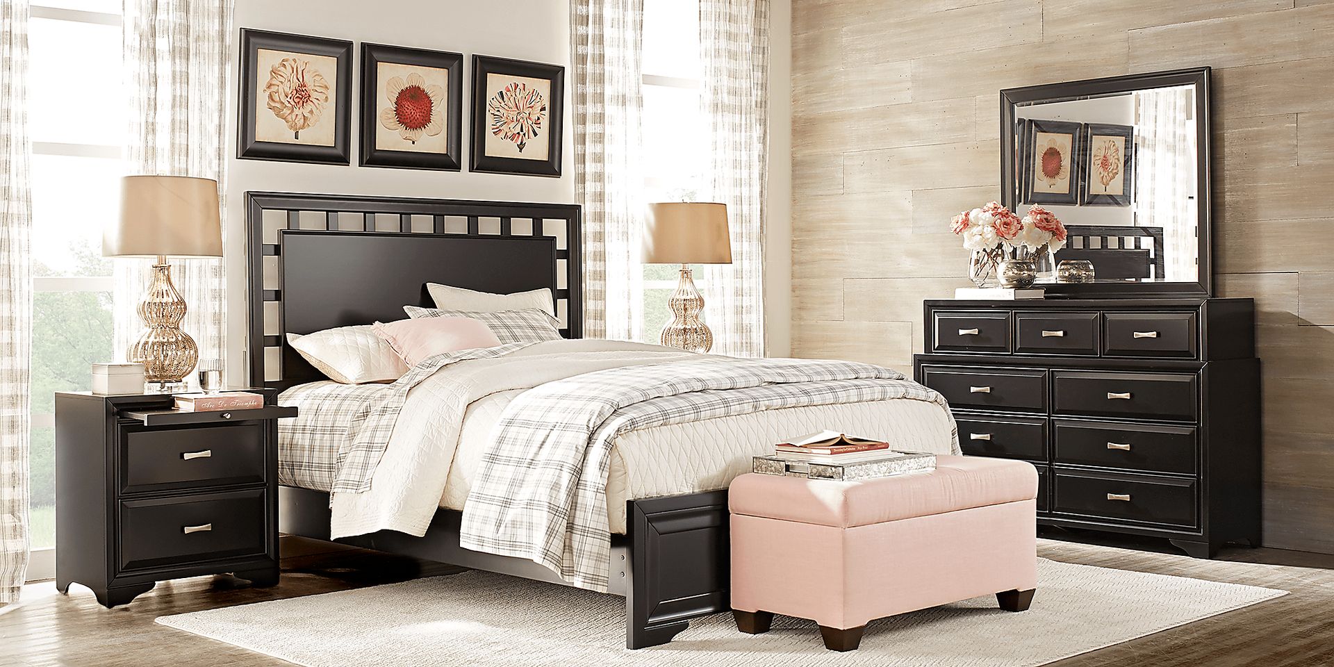 Belcourt Black 7 Pc Queen Lattice Bedroom - Image 2