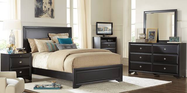 Belcourt Black 7 Pc Queen Panel Bedroom - Thumbnail - Image 1