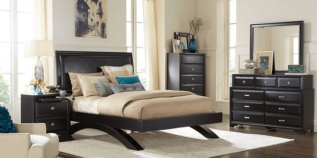 Belcourt Black 7 Pc Queen Platform Bedroom - Thumbnail - Image 2