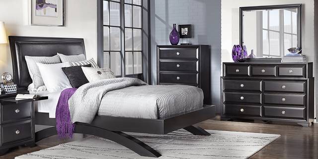 Belcourt Black 7 Pc Queen Platform Bedroom - Thumbnail - Image 1
