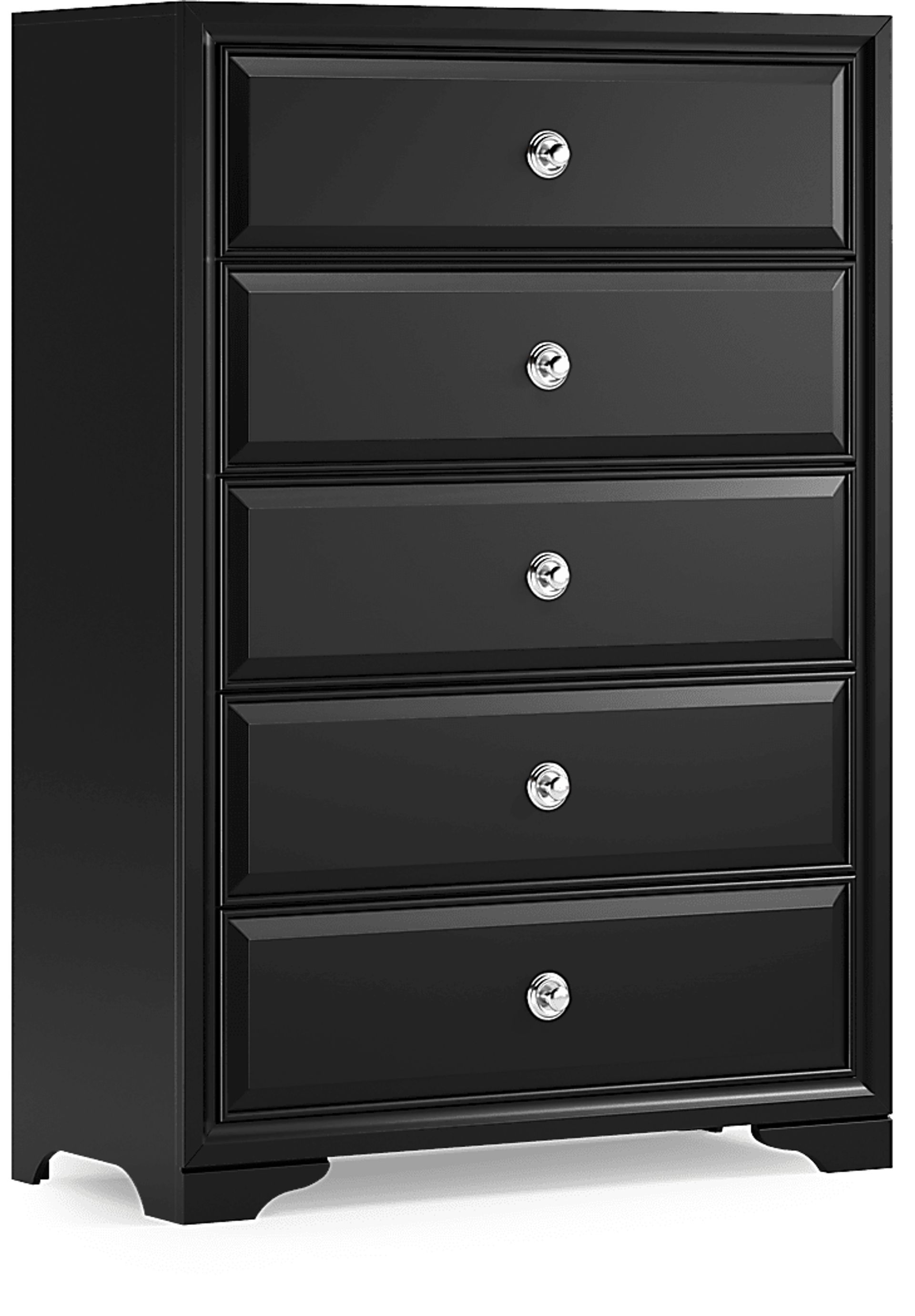 Belcourt Black 5 Pc Bedroom With Genoa Black King Upholstered Bed - Image 5