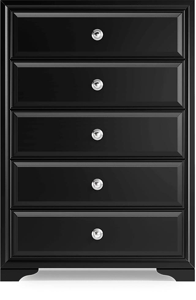 Belcourt Black 5 Pc Bedroom With Genoa Black King Upholstered Bed - Thumbnail - Image 3