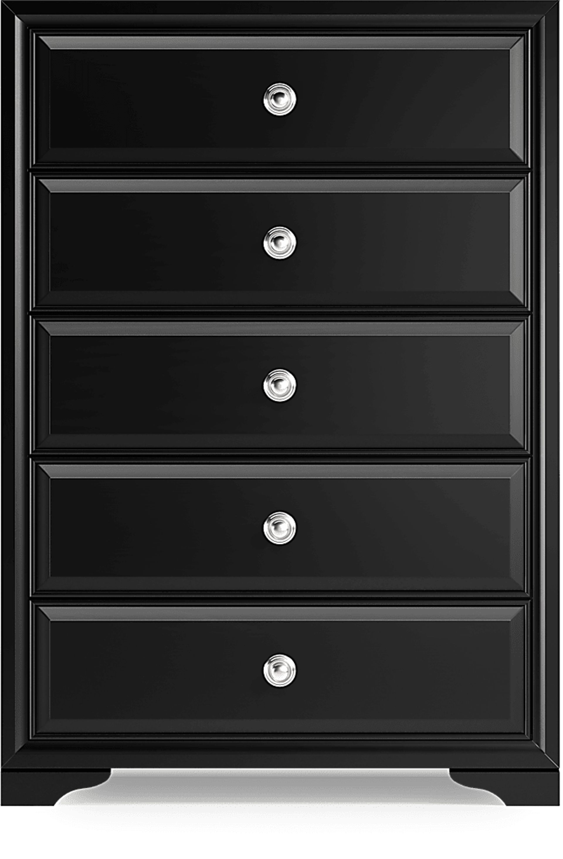Belcourt Black 5 Pc Bedroom With Genoa Black King Upholstered Bed - Image 3
