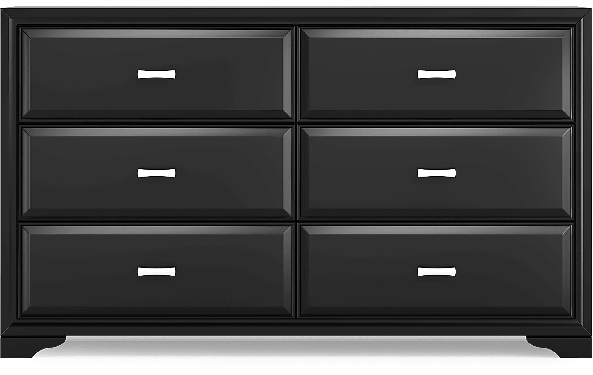 Black Dresser: 6,8,9 Drawer Double Dressers