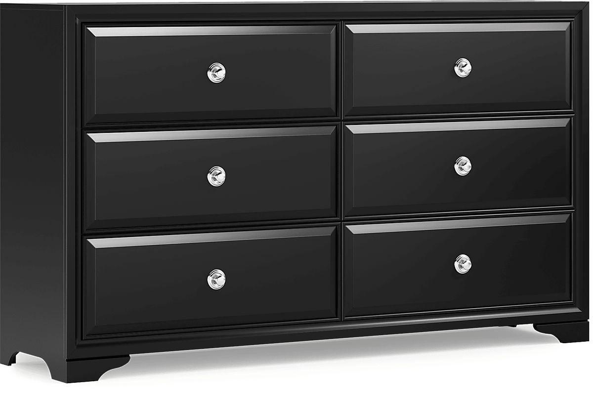 Belcourt 5 Pc Black Black,Colors Queen Bedroom Set With Dresser, Mirror