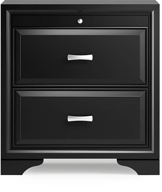 Belcourt Black 5 Pc Bedroom With Genoa Black King Upholstered Bed - Thumbnail - Image 9