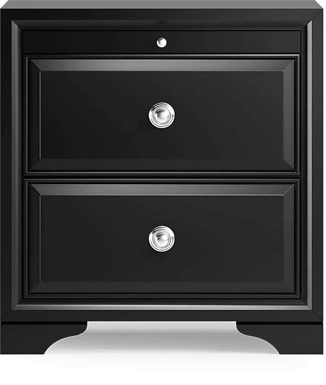 Belcourt Black 5 Pc Bedroom With Genoa Black King Upholstered Bed - Thumbnail - Image 8