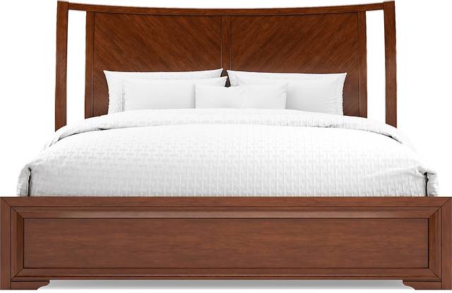 Belcourt Brown Cherry 3 Pc King Curved Sleigh Panel Bed - Thumbnail - Image 2