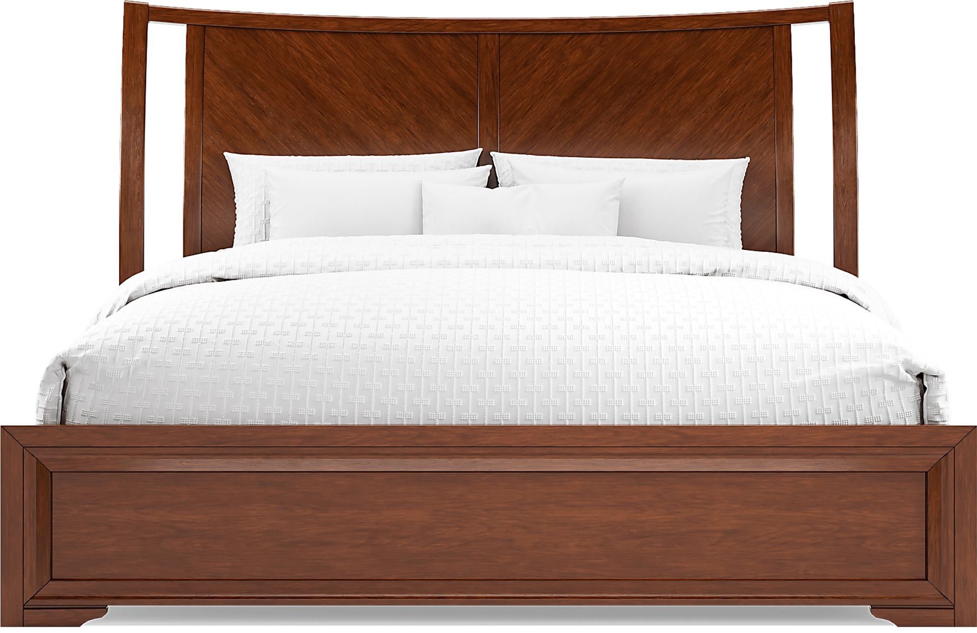 Belcourt Brown Cherry 3 Pc King Curved Sleigh Panel Bed - Image 2