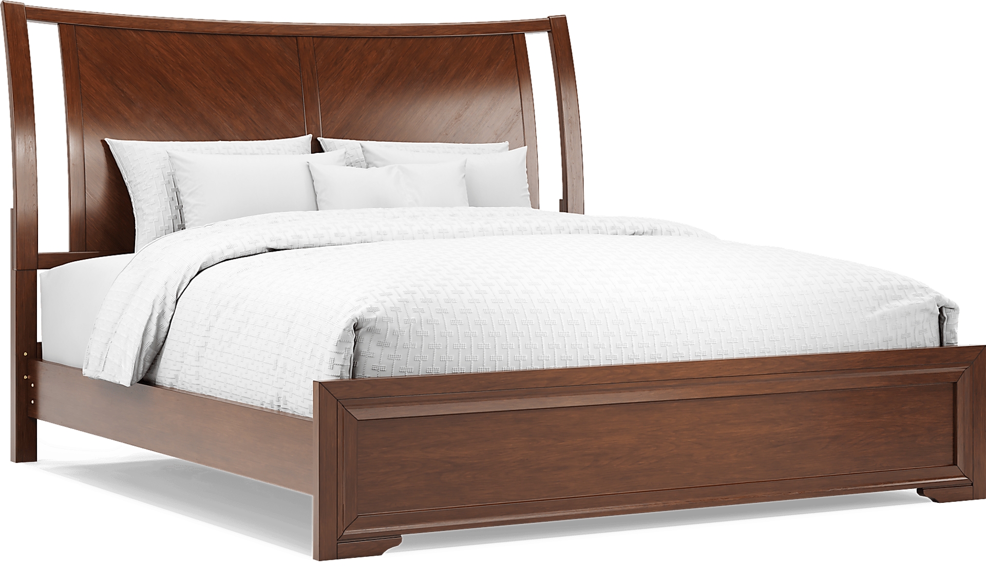 brown cherry 3 pc king sleigh bed