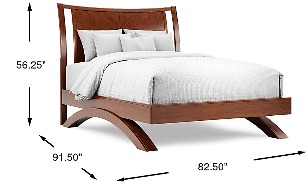 Belcourt Brown Cherry 3 Pc King Curved Sleigh Arch Bed