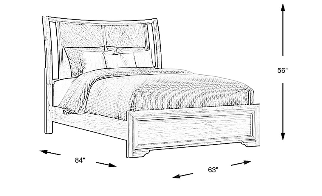 Belcourt Brown Cherry 3 Pc King Curved Sleigh Bed
