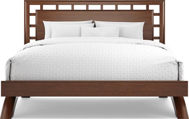 Belcourt Brown Cherry 3 Pc King Lattice Arch Bed - Thumbnail - Image 3