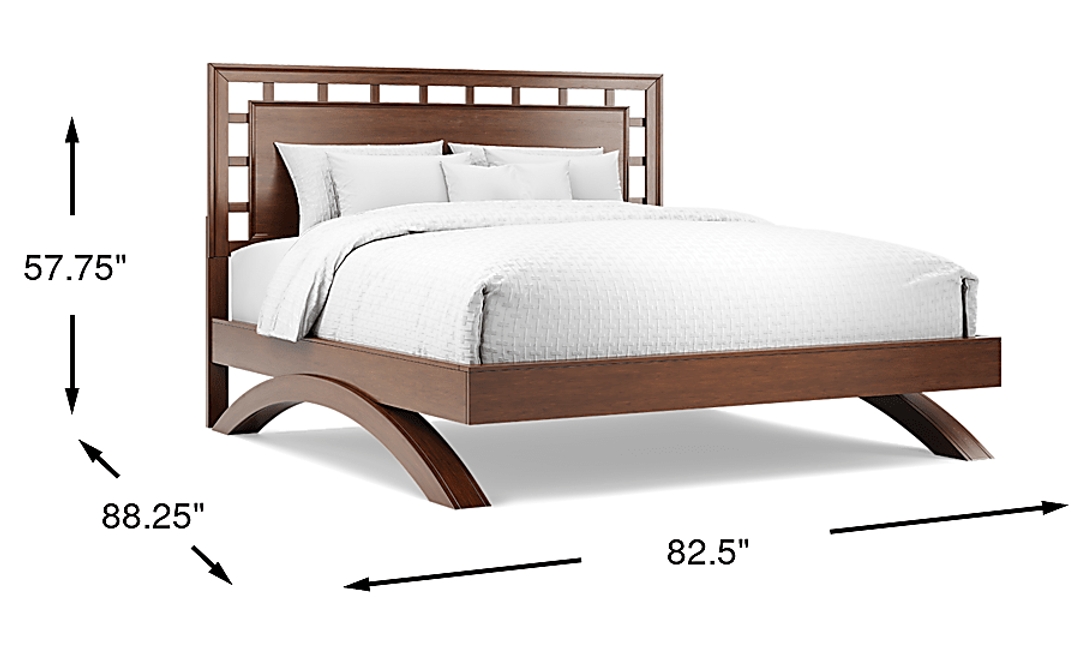 Belcourt Brown Cherry Finish 3 Pc King Lattice Arch Bed