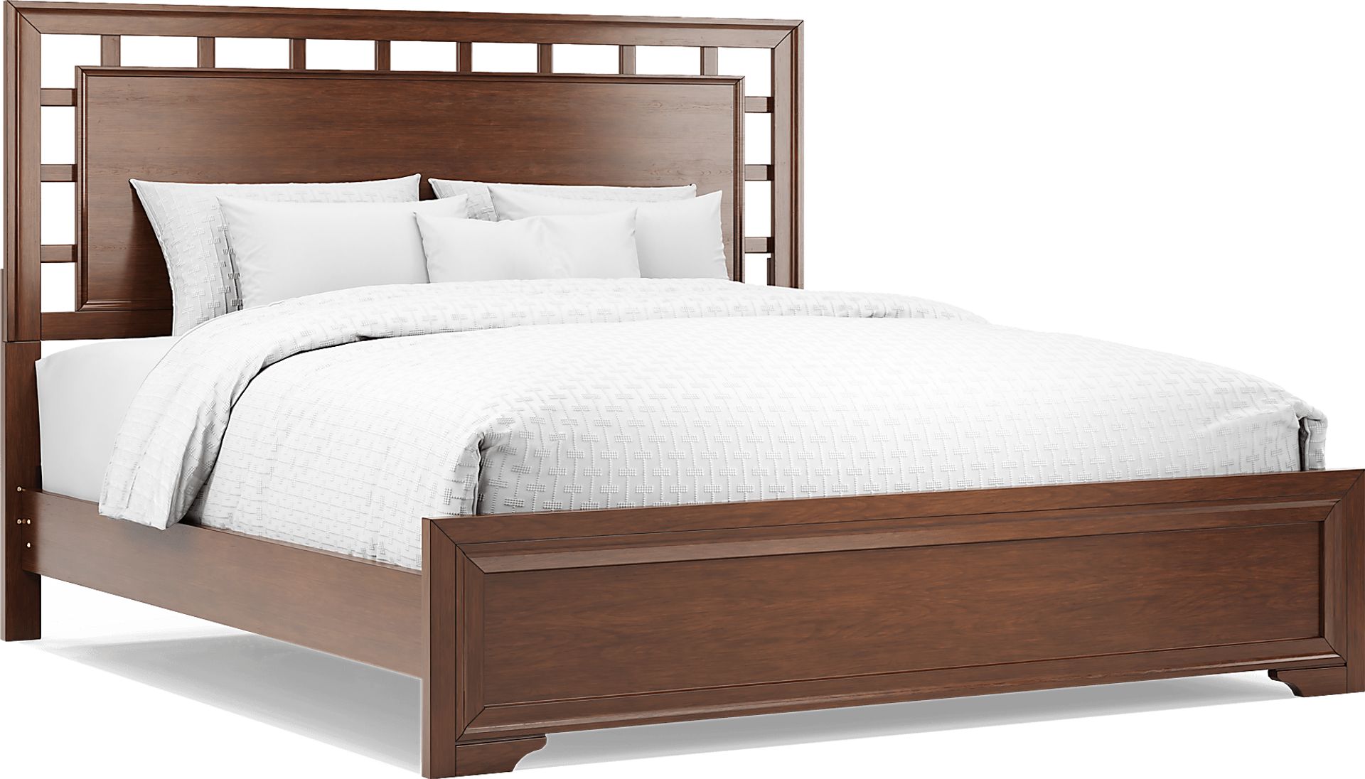 Belcourt Brown Cherry 3 Pc King Lattice Bed - Image 1