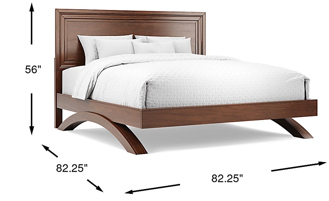 Belcourt Brown Cherry Finish 3 Pc King Panel Arch Bed