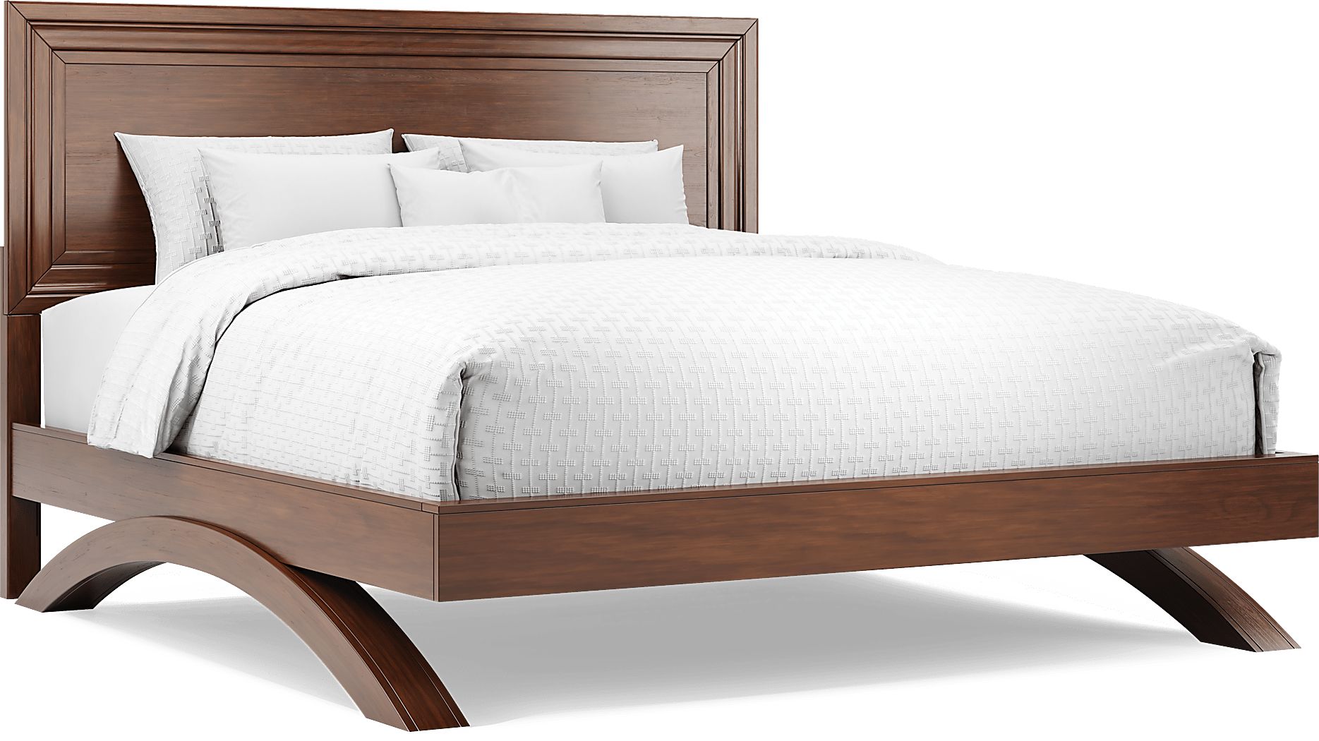 Belcourt Brown Cherry Finish 3 Pc King Panel Arch Bed