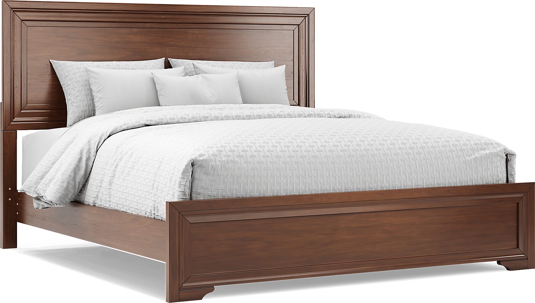 Belcourt Brown Cherry Dark Wood 3 Pc King Panel Bed
