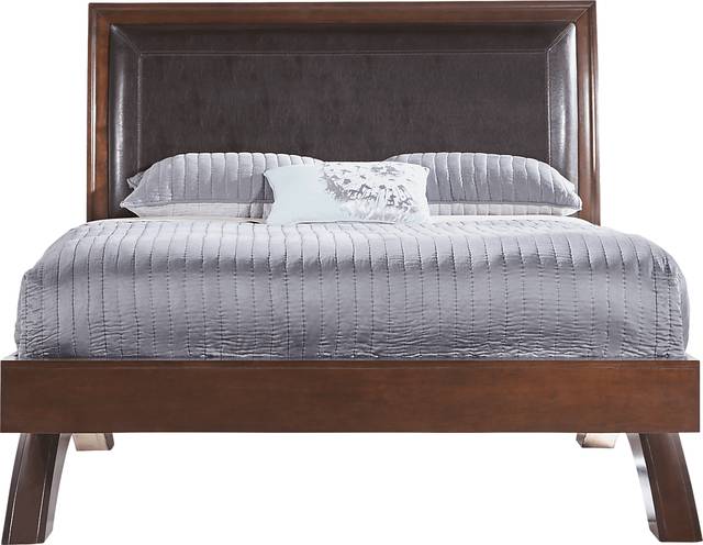 Belcourt Brown Cherry 3 Pc King Upholstered Sleigh Arch Bed - Thumbnail - Image 1