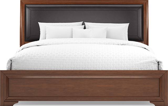 Belcourt Brown Cherry 3 Pc King Upholstered Sleigh Bed - Thumbnail - Image 3