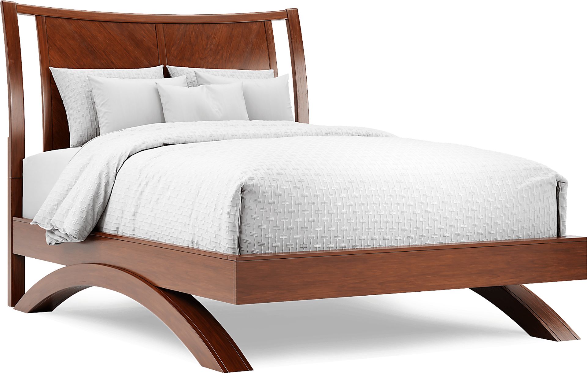 Belcourt Brown Cherry 3 Pc Queen Curved Sleigh Arch Bed - Image 1