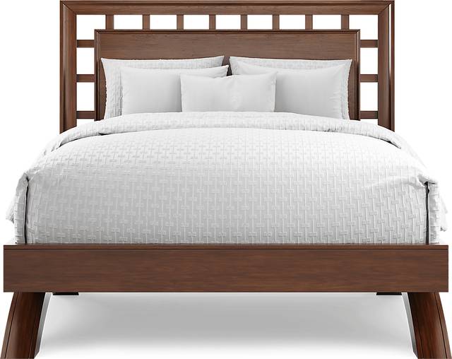 Belcourt Brown Cherry 3 Pc Queen Lattice Arch Bed - Thumbnail - Image 3