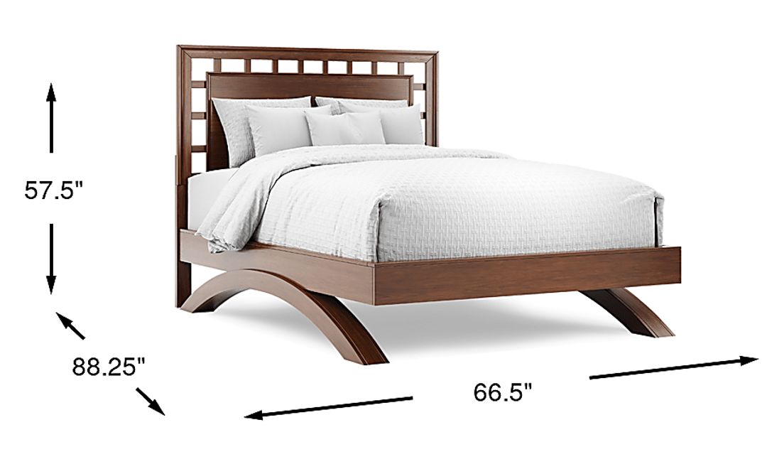 Belcourt Brown Cherry Finish 3 Pc Queen Lattice Arch Bed