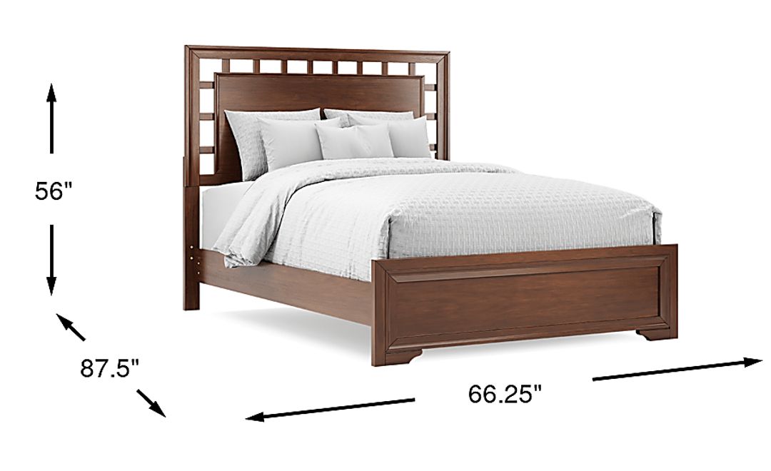 Belcourt Brown Cherry Finish 3 Pc Queen Lattice Bed