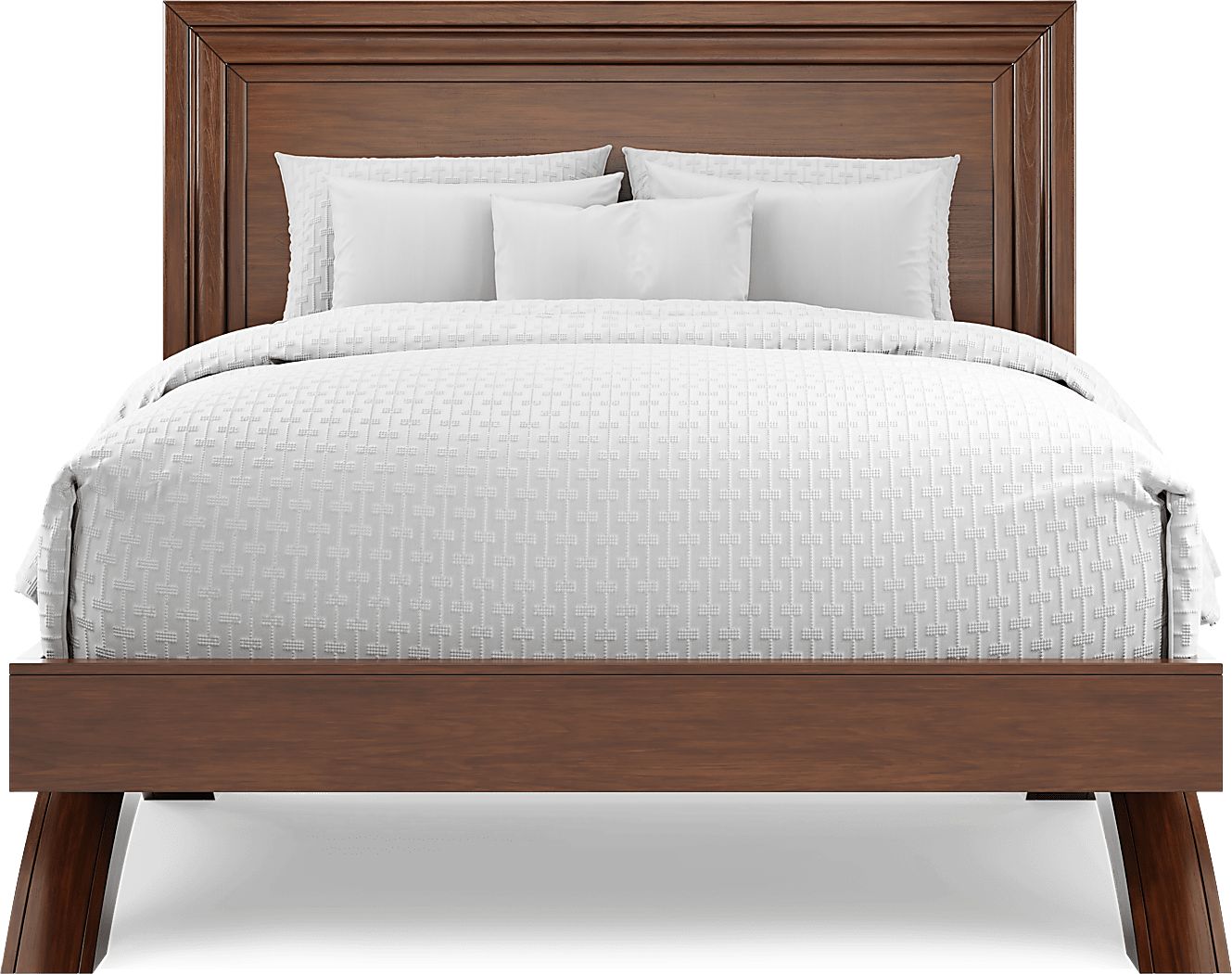 Belcourt Brown Cherry Finish Queen Panel Arch Bedroom Set - Thumbnail 4