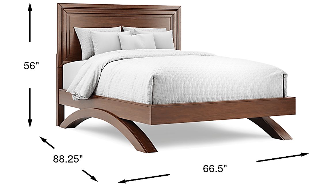 Belcourt Brown Cherry Finish 3 Pc Queen Panel Arch Bed