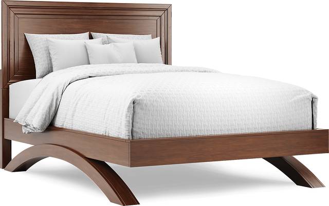 Belcourt Brown Cherry 3 Pc Queen Panel Arch Bed - Thumbnail - Image 1