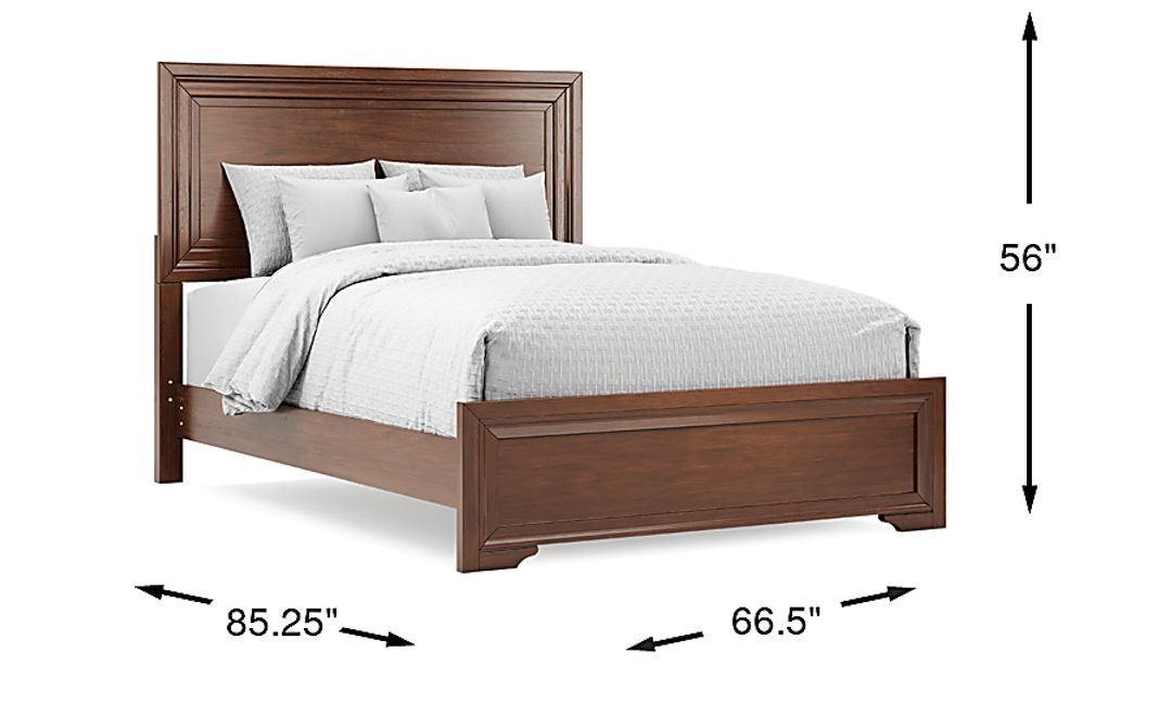 Belcourt Brown Cherry Finish 3 Pc Queen Panel Bed