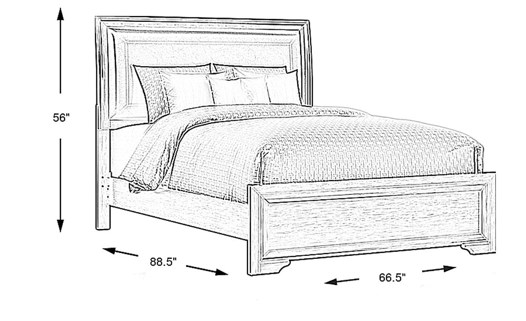 Belcourt Brown Cherry Finish 3 Pc Queen Upholstered Sleigh Bed