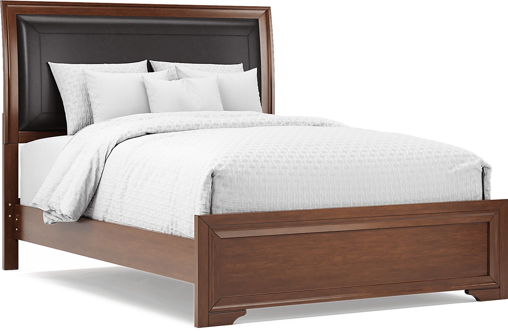 Belcourt Brown Cherry 7 Pc Queen Upholstered Sleigh Bedroom - Image 2