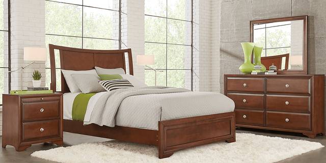Belcourt Brown Cherry 3 Pc King Curved Sleigh Bed - Thumbnail - Image 2