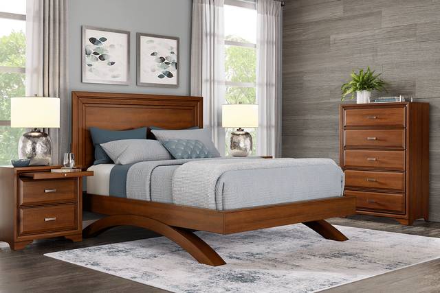 Belcourt Brown Cherry 3 Pc King Panel Arch Bed - Thumbnail - Image 2