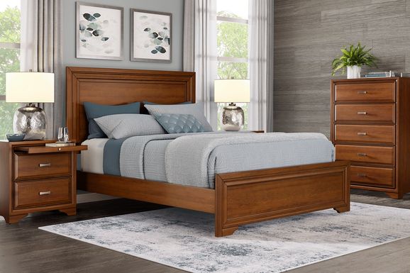 Belcourt Brown Cherry 5 Pc King Panel Bedroom