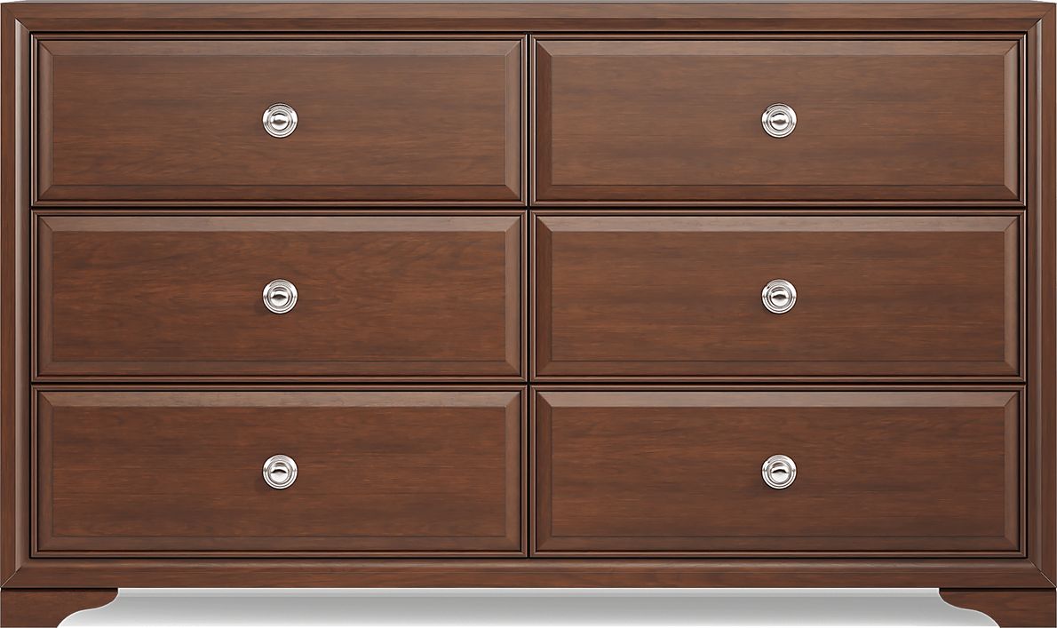 Belcourt Brown Cherry Dark Wood Dresser Rooms To Go