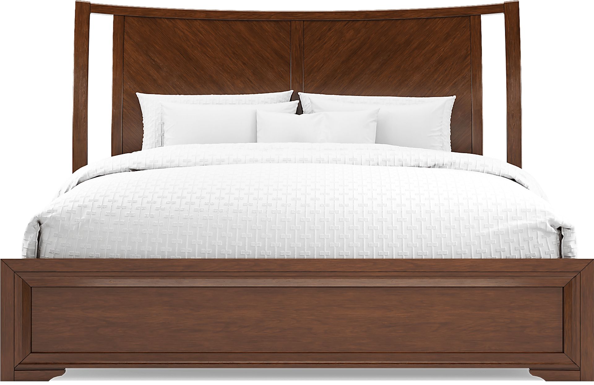 Belcourt Brown Cherry Finish 3 Pc King Curved Sleigh Panel Bed - Image 2