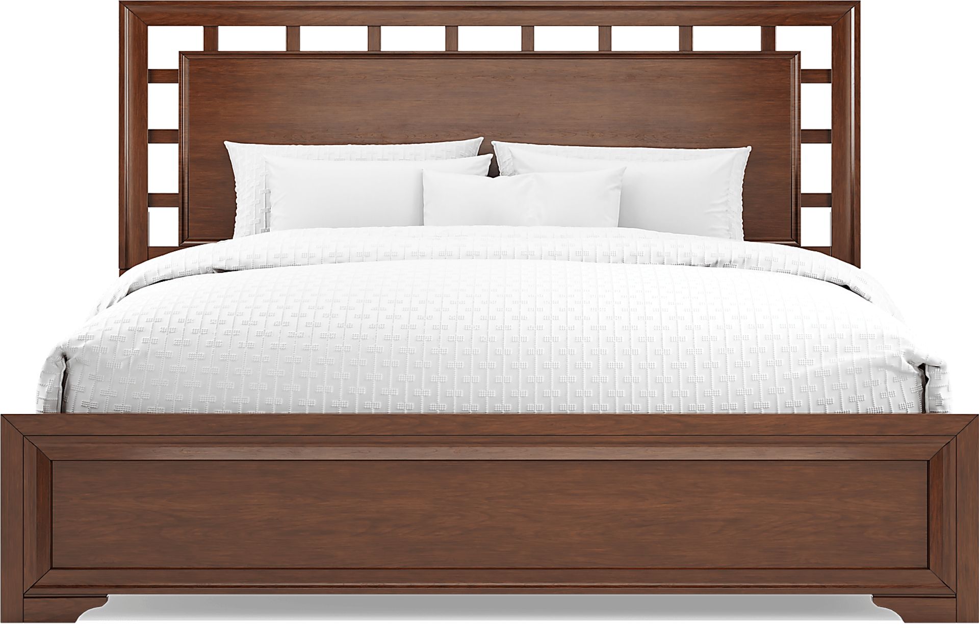 Belcourt Brown Cherry Finish 5 Pc King Lattice Bedroom - Image 3
