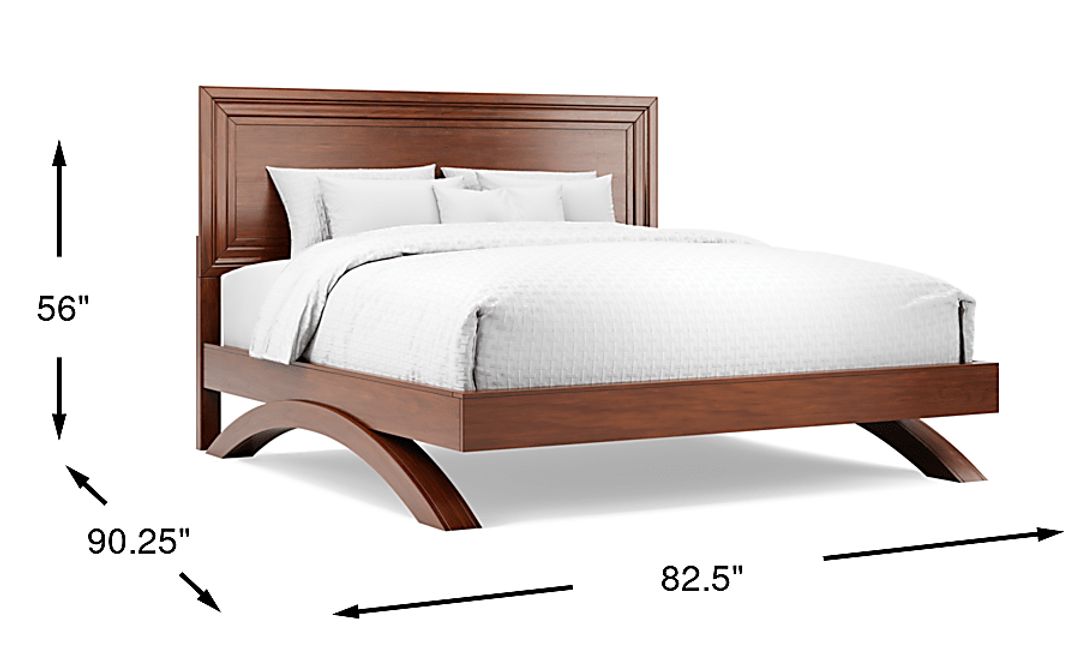Belcourt Brown Cherry Finish 3 Pc King Panel Arch Bed