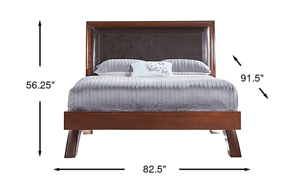Belcourt Brown Cherry Dark Wood 3 Pc King Platform Bed | Rooms to Go