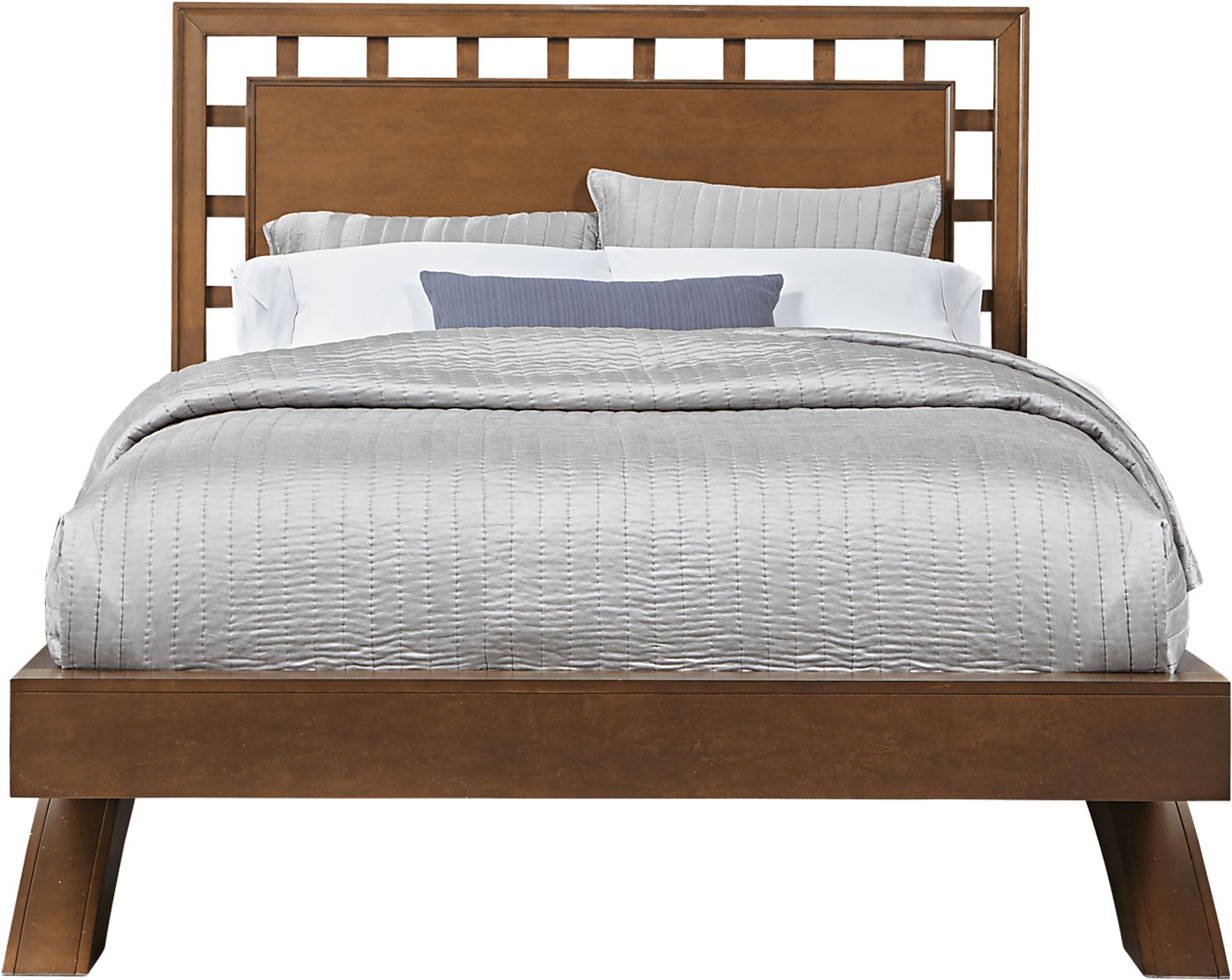 Belcourt Brown Cherry Finish 5 Pc Queen Lattice Arch Bedroom - Image 2